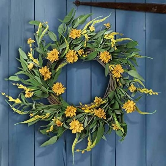 NEO L'ARTES Other - NEO L'ARTES 22" Summer Yellow Daisy & Leaves Wreath for Front Door  NEW IN BOX!!